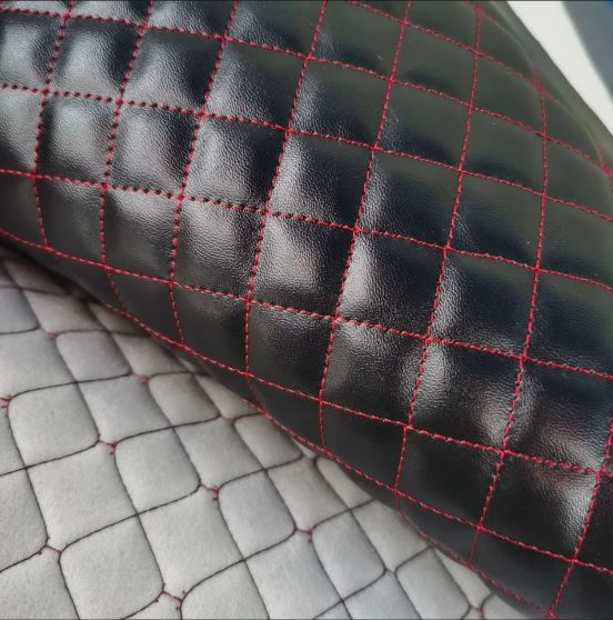 Customize Thickness Leather Car Interior Embroidery Quilted Leather With Foam Sofa Stitch Diamond Stitched Leather Floor